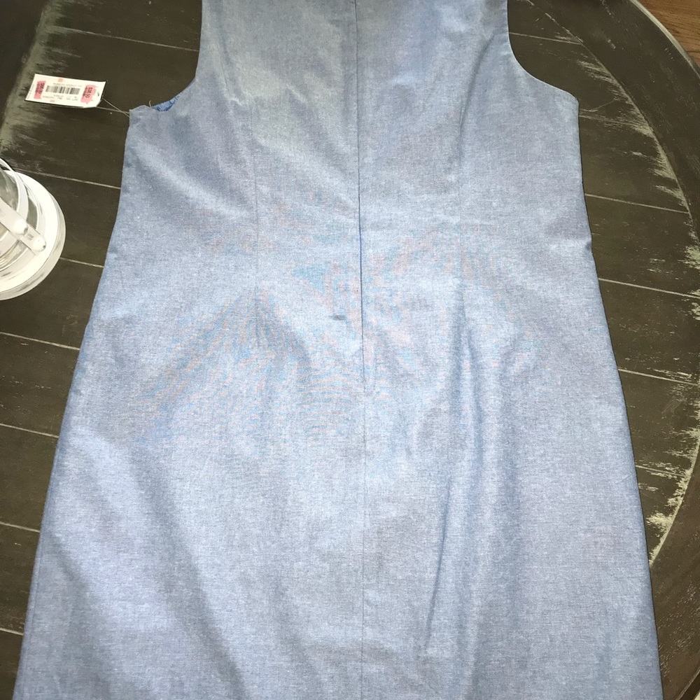 Sleeveless dress with front embroidery.